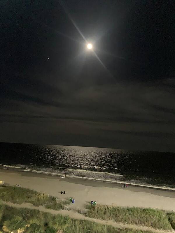 Myrtle Beach Poster featuring the photograph Moon Over Myrtle Beach by Lisa White