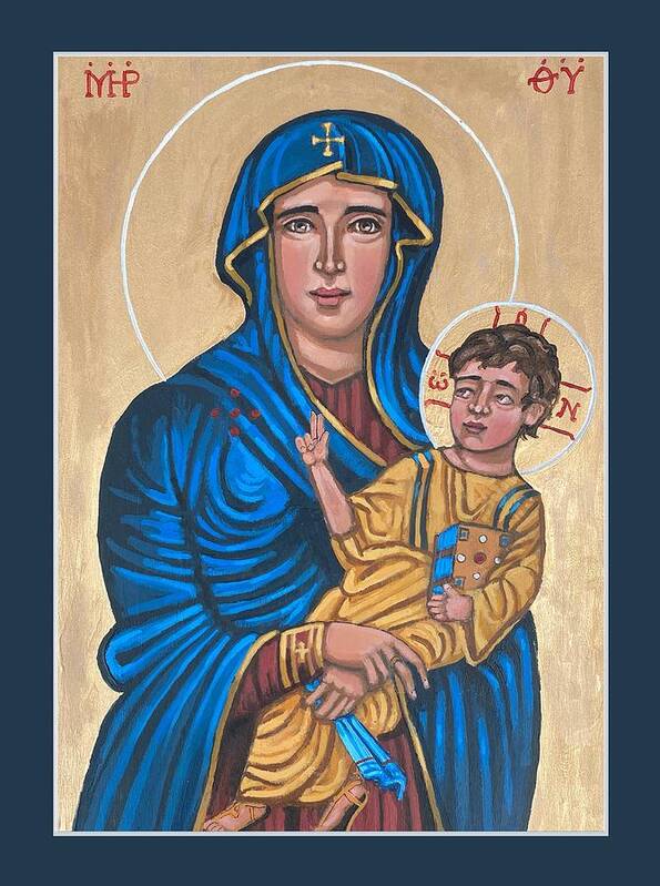 Iconography Poster featuring the painting Mother of God Protectress of Health by Kelly Latimore
