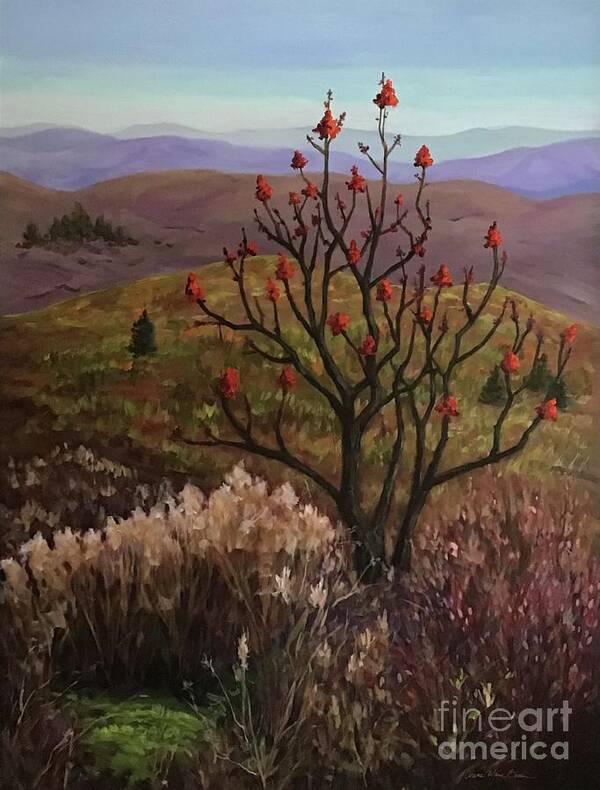 Mountain Ash Poster featuring the painting Mountain Ash Asheville by Anne Marie Brown