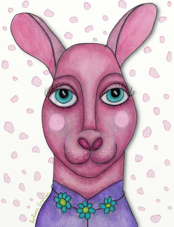 Illustration Poster featuring the mixed media Mrs Kangaroo by Barbara Orenya