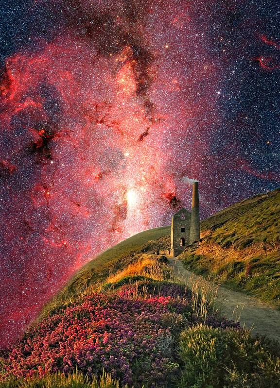 Cornwall Poster featuring the digital art Mystical Milky Way by Ally White