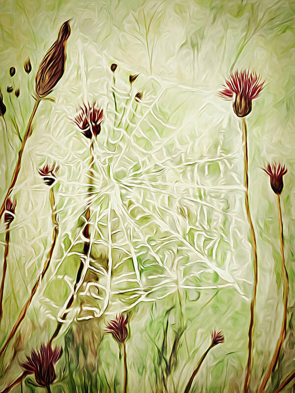 Thistle Poster featuring the mixed media Natures Delight by Susan Hope Finley