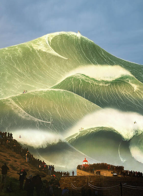 #faatoppicks Poster featuring the digital art Nazare Morning by Mattias Hammar