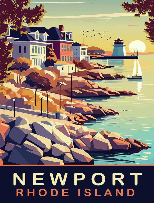 Newport Poster featuring the digital art Newport, Rhode Island by Long Shot