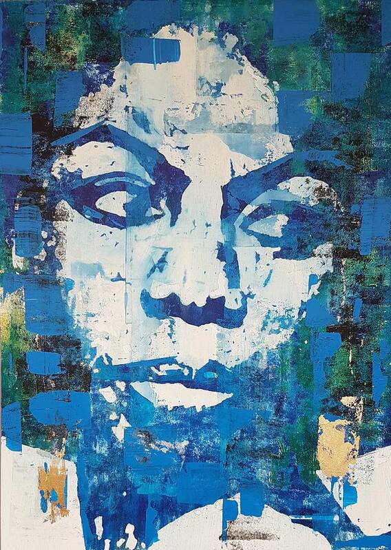 Nina Simone Art Poster featuring the painting Nina Simone - Dragonfly out in the sun, you know what I mean by Paul Lovering
