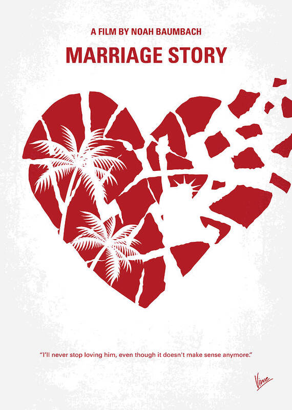 Marriage Story Poster featuring the digital art No1159 My Marriage Story minimal movie poster by Chungkong Art