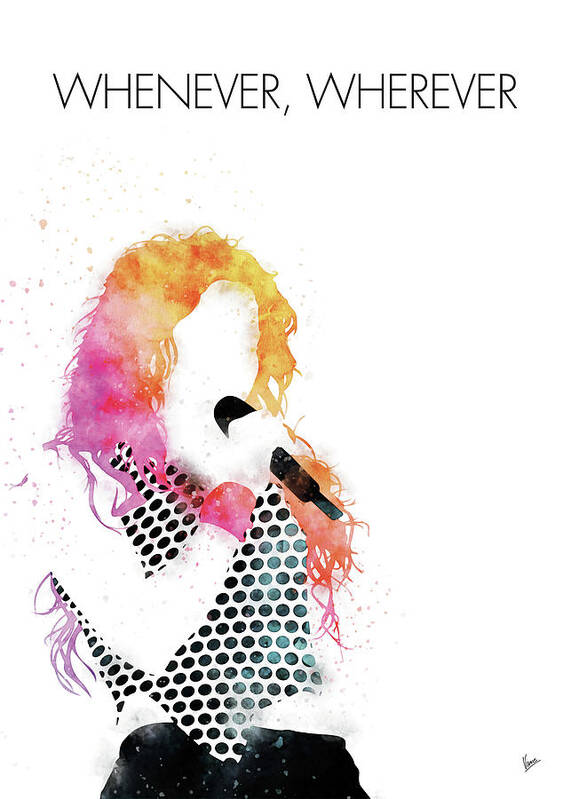 Shakira Poster featuring the digital art No168 MY Shakira Watercolor Music poster by Chungkong Art