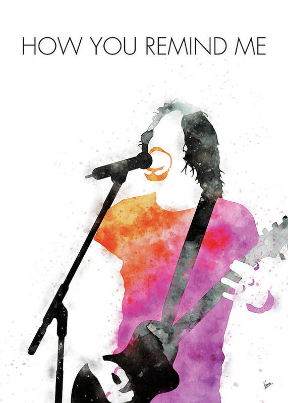 Nickelback Poster featuring the digital art No183 MY Nickelback Watercolor Music poster by Chungkong Art