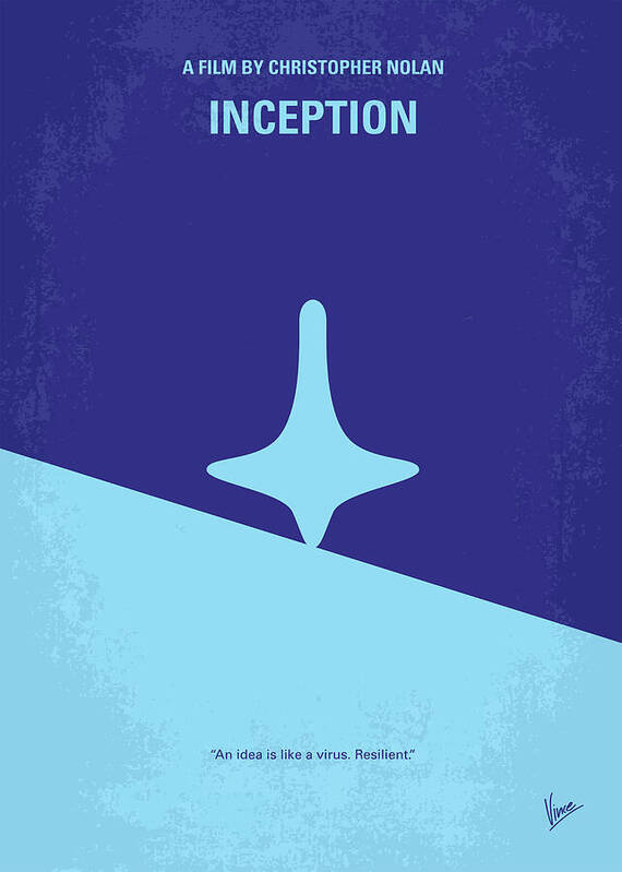 Inception Poster featuring the digital art No240 My Inception minimal movie poster by Chungkong Art