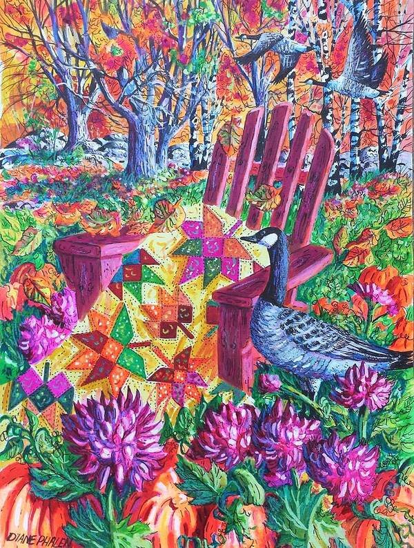 Autumn Poster featuring the painting November Quilt by Diane Phalen