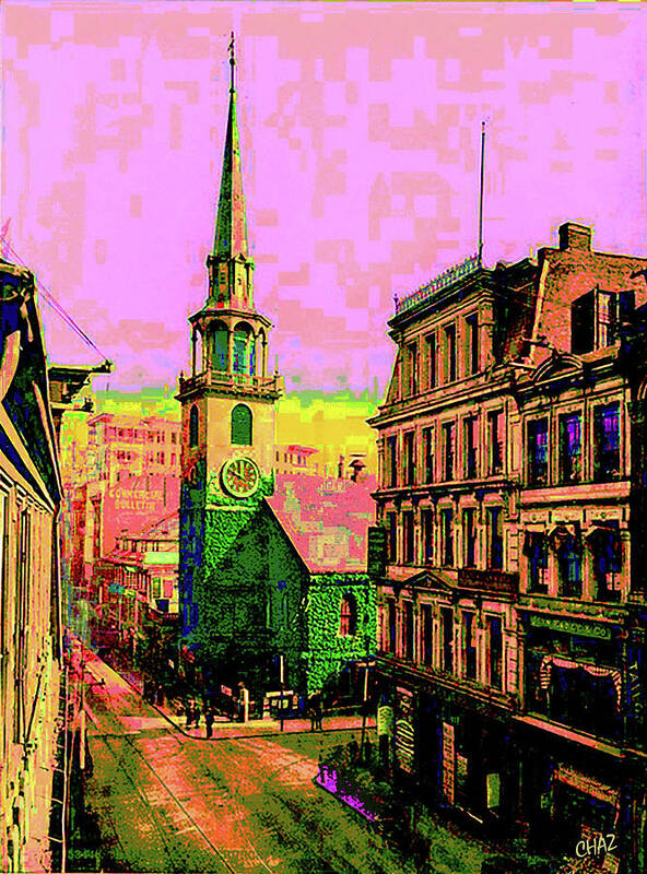 History Poster featuring the digital art Old North Church - Boston by CHAZ Daugherty