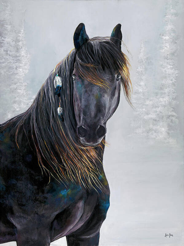 Horse Poster featuring the painting Onyx by Averi Iris