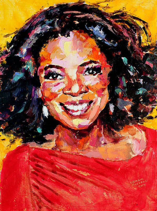 Oprah Poster featuring the painting Oprah Winfrey by Derek Russell