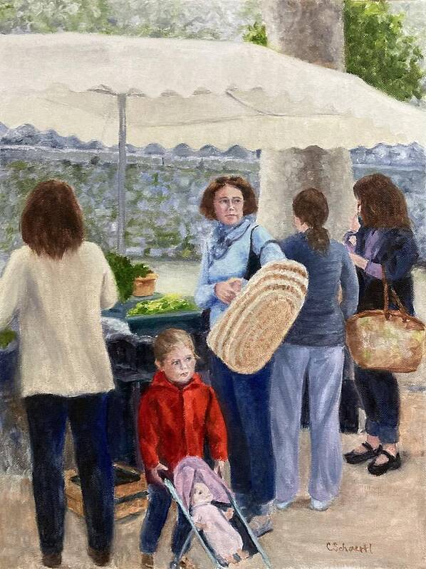Market Poster featuring the painting Organic Family by Connie Schaertl