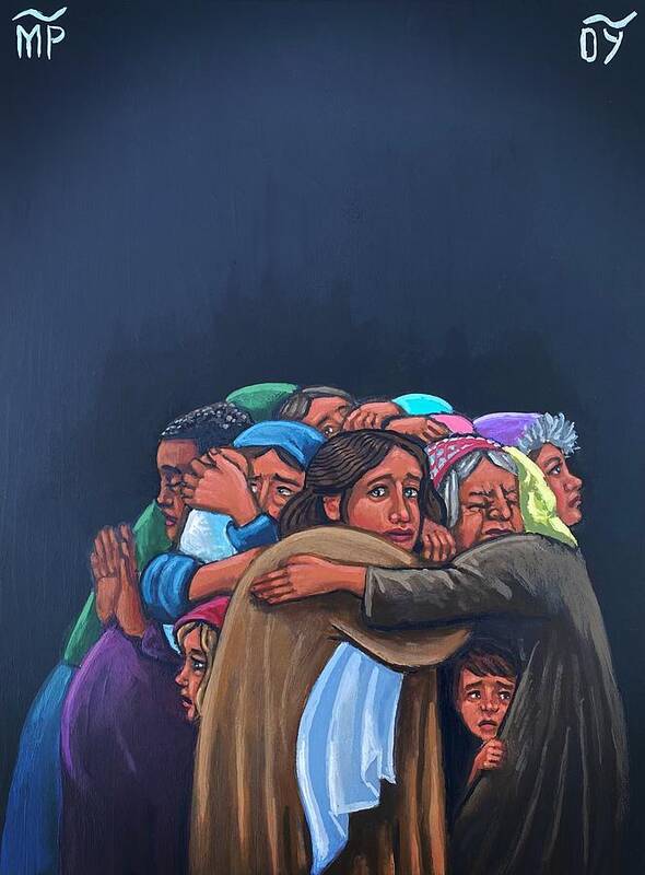 Group Poster featuring the painting Our Lady of the Journey/ Mothers by Kelly Latimore