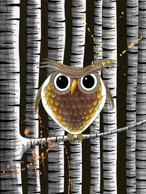 Owl Poster featuring the mixed media Owl by Andrew Hitchen