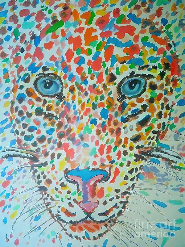 Beautiful Poster featuring the painting Painting Leopard beautiful watercolor color drawi by N Akkash