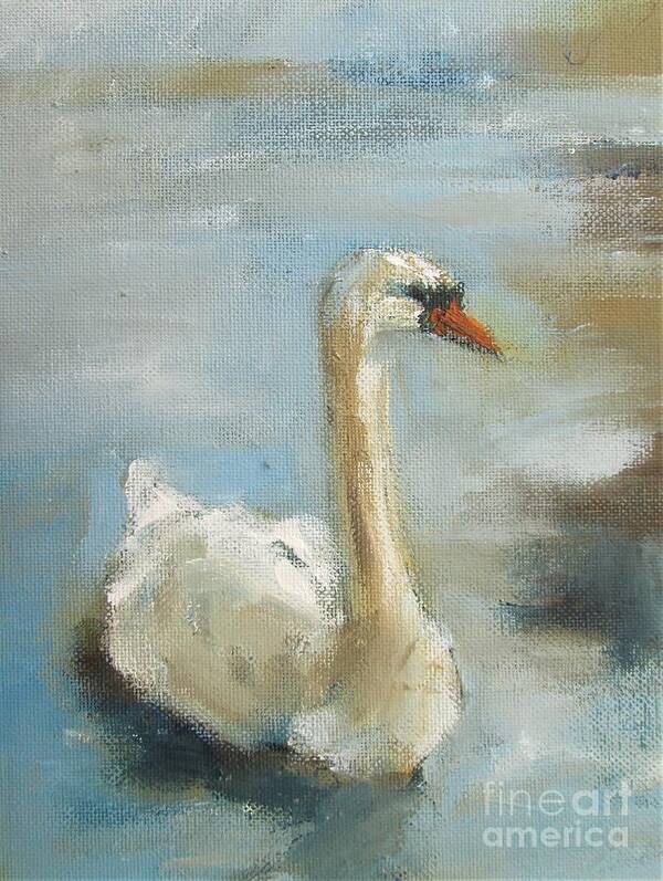 Swan Painting Poster featuring the painting Paintings Of Swan by Mary Cahalan Lee - aka PIXI