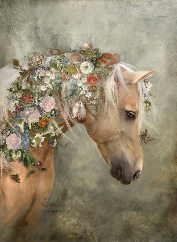 Horse Poster featuring the digital art Palomino Morgan Horse by Dorota Kudyba