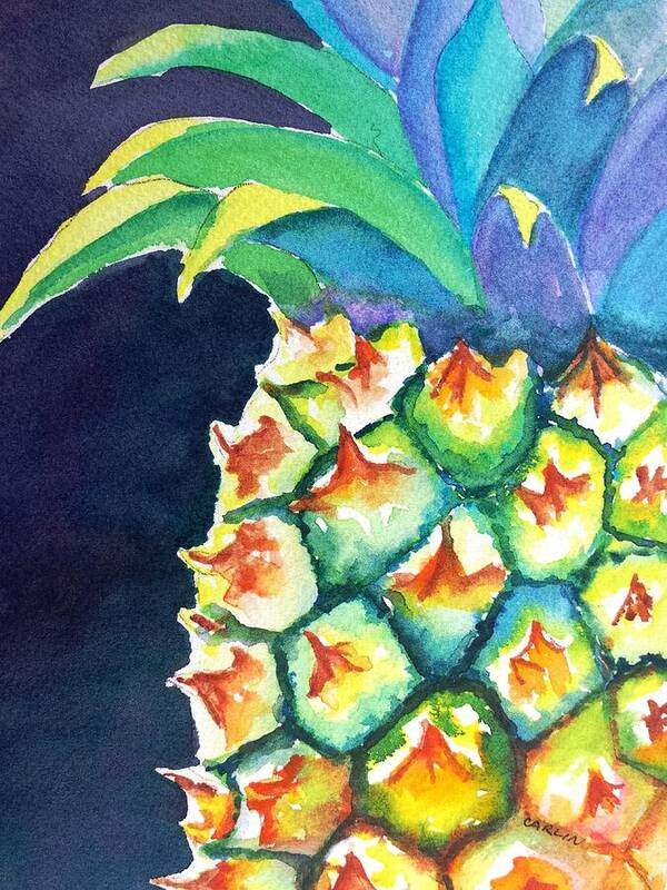 Pineapple Poster featuring the painting Pineapple by Carlin Blahnik CarlinArtWatercolor