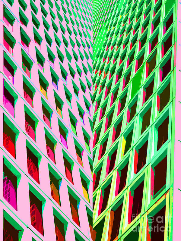 Pop Poster featuring the digital art Pop Art Buildings 2 by Edward Fielding