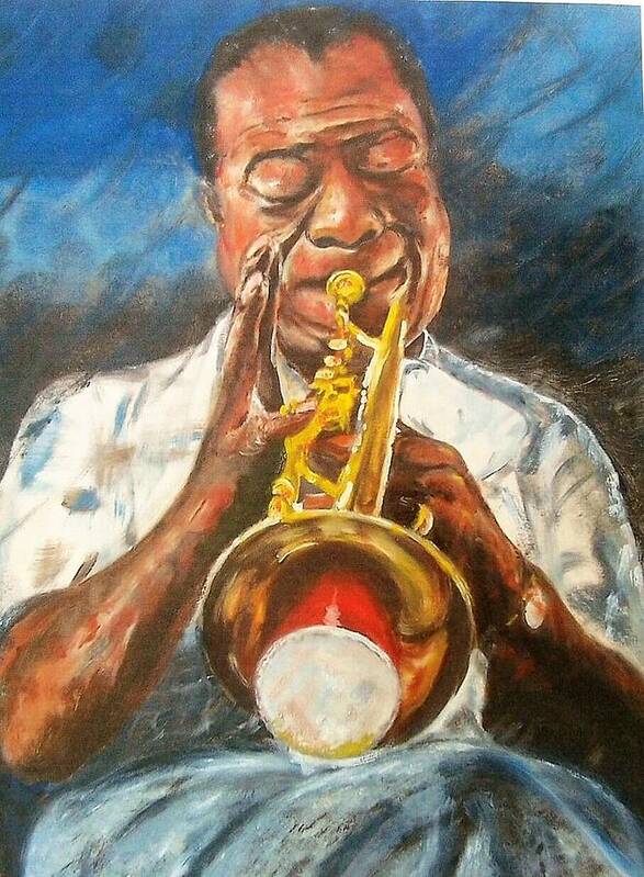 Louie Armstrong Poster featuring the painting Practice, Practice, Practice by Victor Thomason