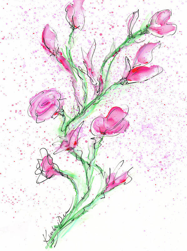 Flower Poster featuring the painting Pretty In Pink by Kimberly Deene Langlois