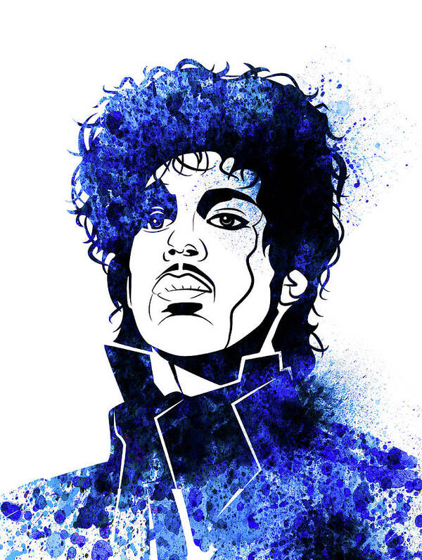 Prince Poster featuring the digital art Prince Watercolor by Naxart Studio