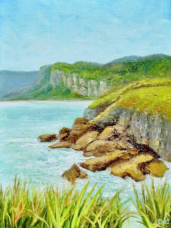 Rocks Poster featuring the painting Punakaiki, West Coast, NZ by Dai Wynn