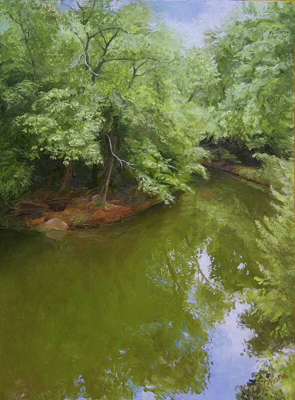 River Poster featuring the painting Quiet River by Hone Williams