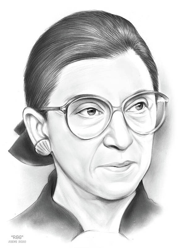 Rbg Poster featuring the drawing RBG by Greg Joens