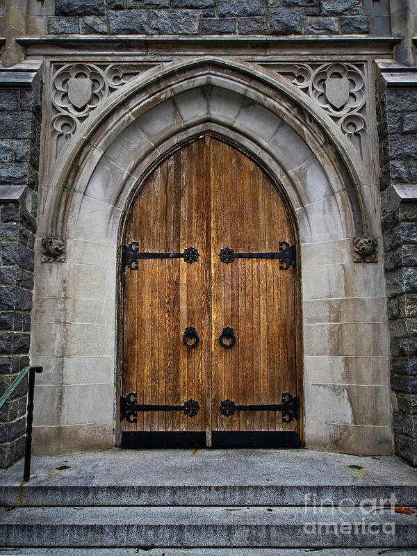 Gothic Poster featuring the photograph Redeemer's Front Doors by Mark Miller