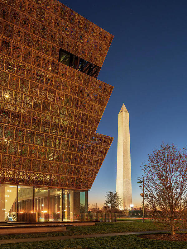 African American Museum Poster featuring the photograph Reflection of Washington Monument by Steven Heap