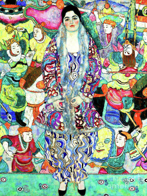 Wingsdomain Poster featuring the painting Remastered Art Portrait of Friederike Maria Beer by Gustav Klimt 20220402 by Gustav-Klimt