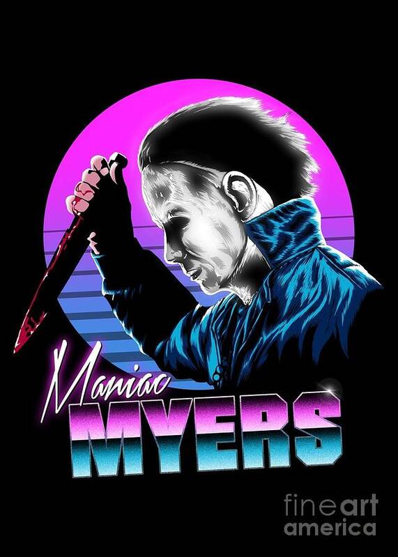 Horror Poster featuring the digital art Retro Myers by Samantha Monahan