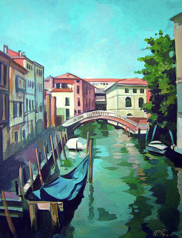 Waterway Poster featuring the painting Rio di San Lorenzo by Filip Mihail