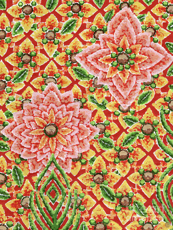 Floral Poster featuring the painting Rose Gold Tapestry by Amy E Fraser