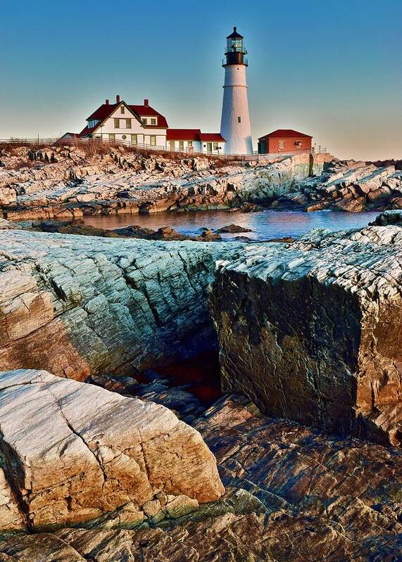 Maine Poster featuring the photograph Rugged Terrain in Maine by Frozen in Time Fine Art Photography