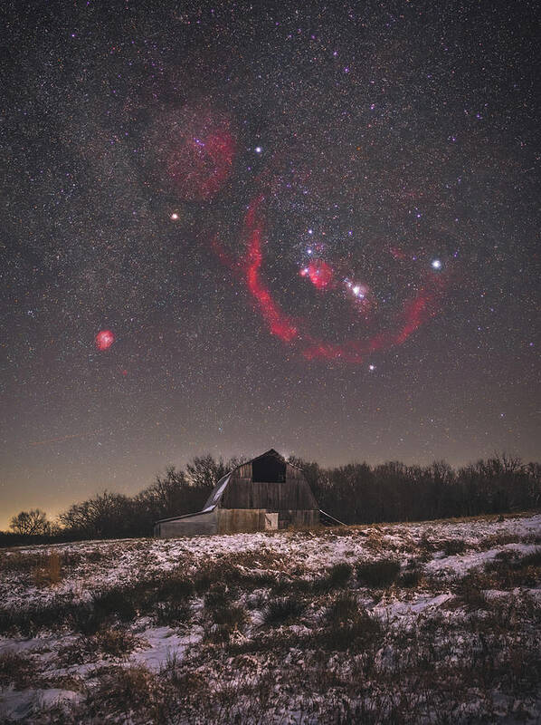 Nightscape Poster featuring the photograph Rural Winter Night by Grant Twiss