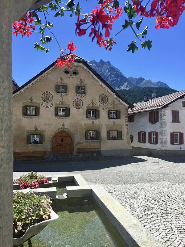 Bügl Grond Poster featuring the photograph Scuol by Flavia Westerwelle