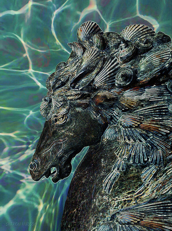 Ocean Poster featuring the photograph sea horse fantasy - Poseidon by Sharon Hudson