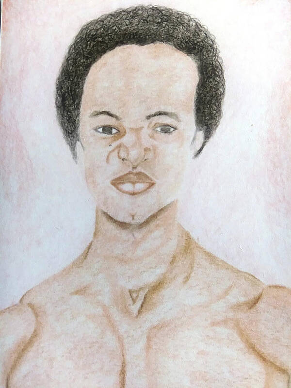 Black Art Poster featuring the drawing Self Portrait by Donald C-Note Hooker