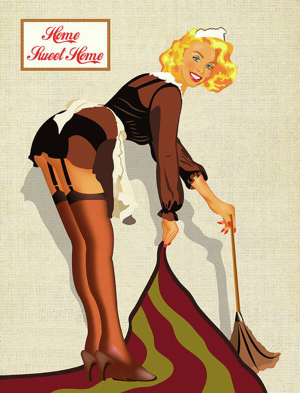 Sexy Poster featuring the digital art Sexy Maid by Long Shot