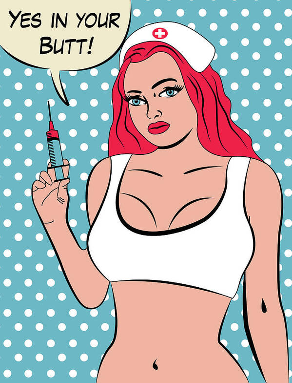 Popart Poster featuring the digital art Sexy Nurse by Long Shot