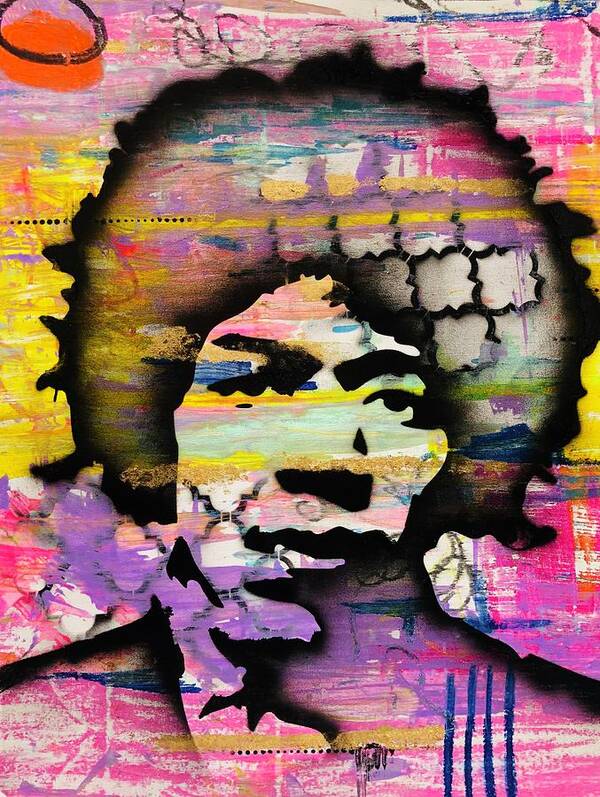 Jimi Hendrix Poster featuring the painting Show me your colors by Jayime Jean