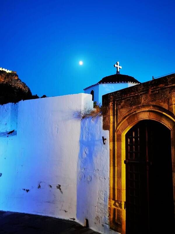 Hellenic Architecture Poster featuring the photograph Silent prayer by Jarek Filipowicz