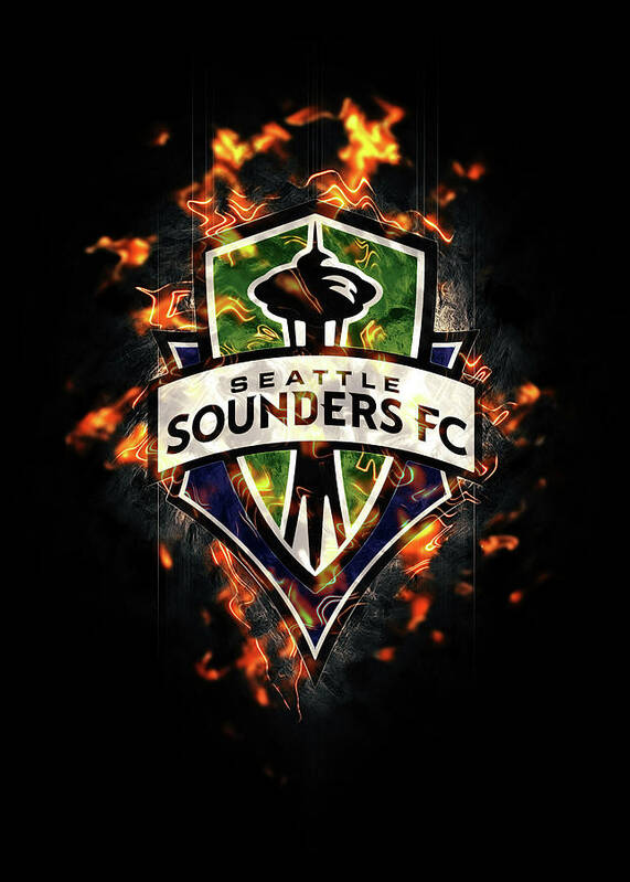 Soccer Poster featuring the drawing Soccer League Fury Seattle Sounders FC by Leith Huber