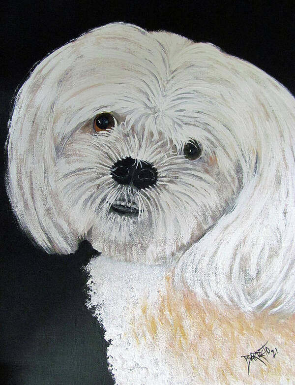 Dog Poster featuring the painting Sophia by Gloria E Barreto-Rodriguez