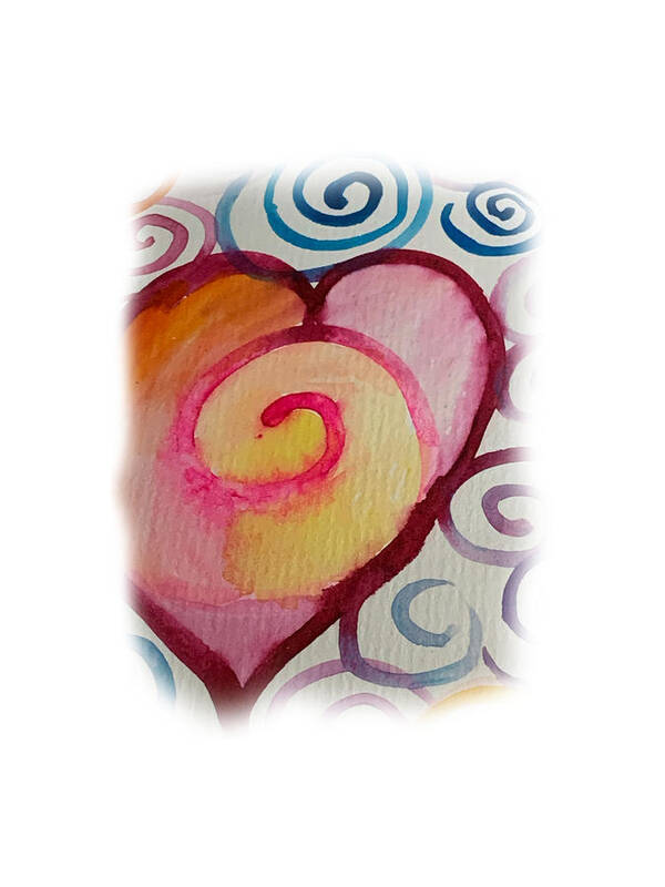 Spiral Poster featuring the painting Spiral Heart by Sandy Rakowitz