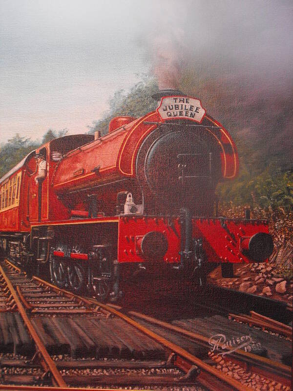 Steam Train Poster featuring the painting Steam Train by HH Palliser